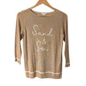 J. Jill Linen Cotton Blend 'Sand & Sea' Sweater Tan Size XSP